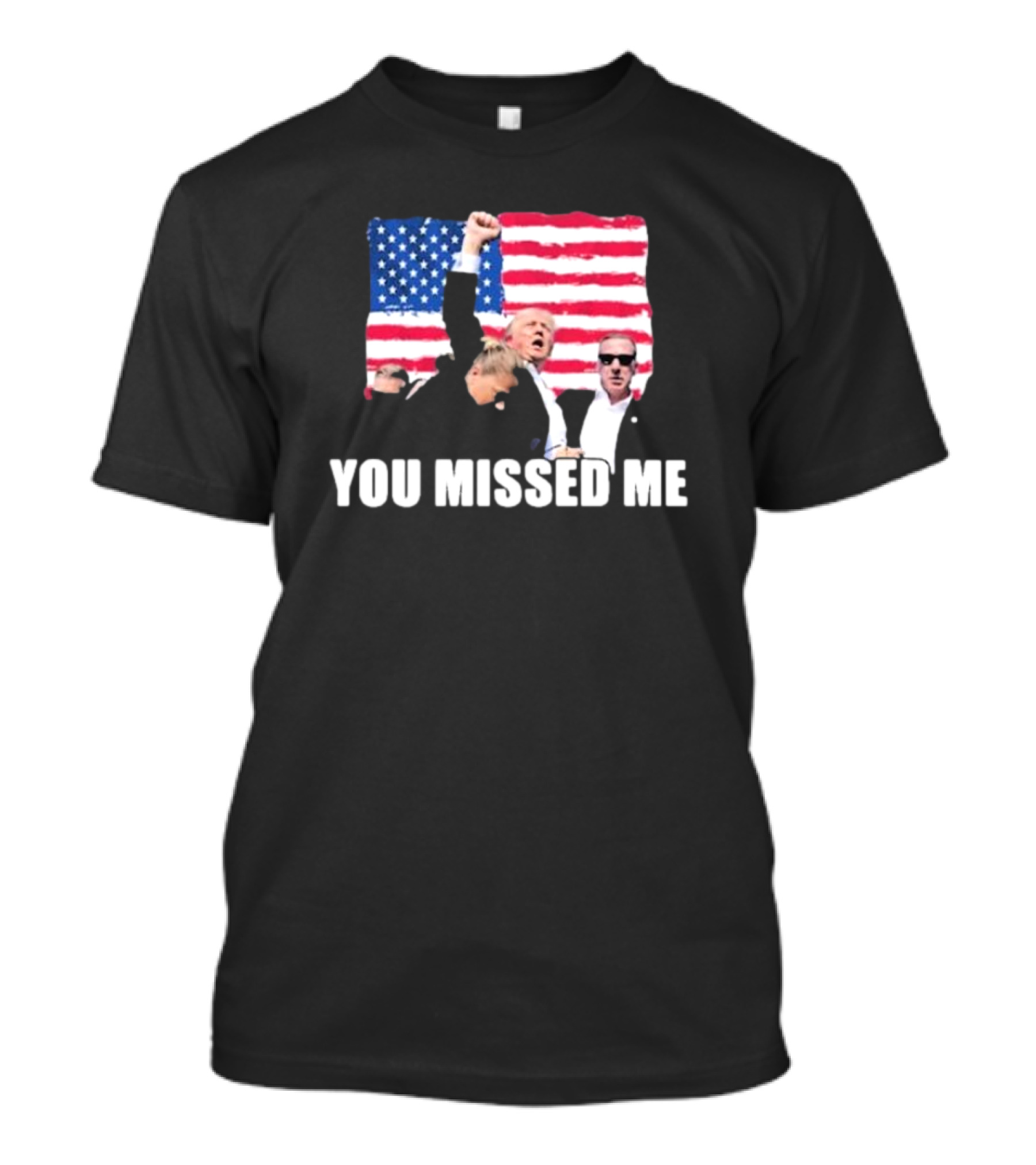 Summerhays Bros Donald Trump You Missed Me American Flag T-Shirt