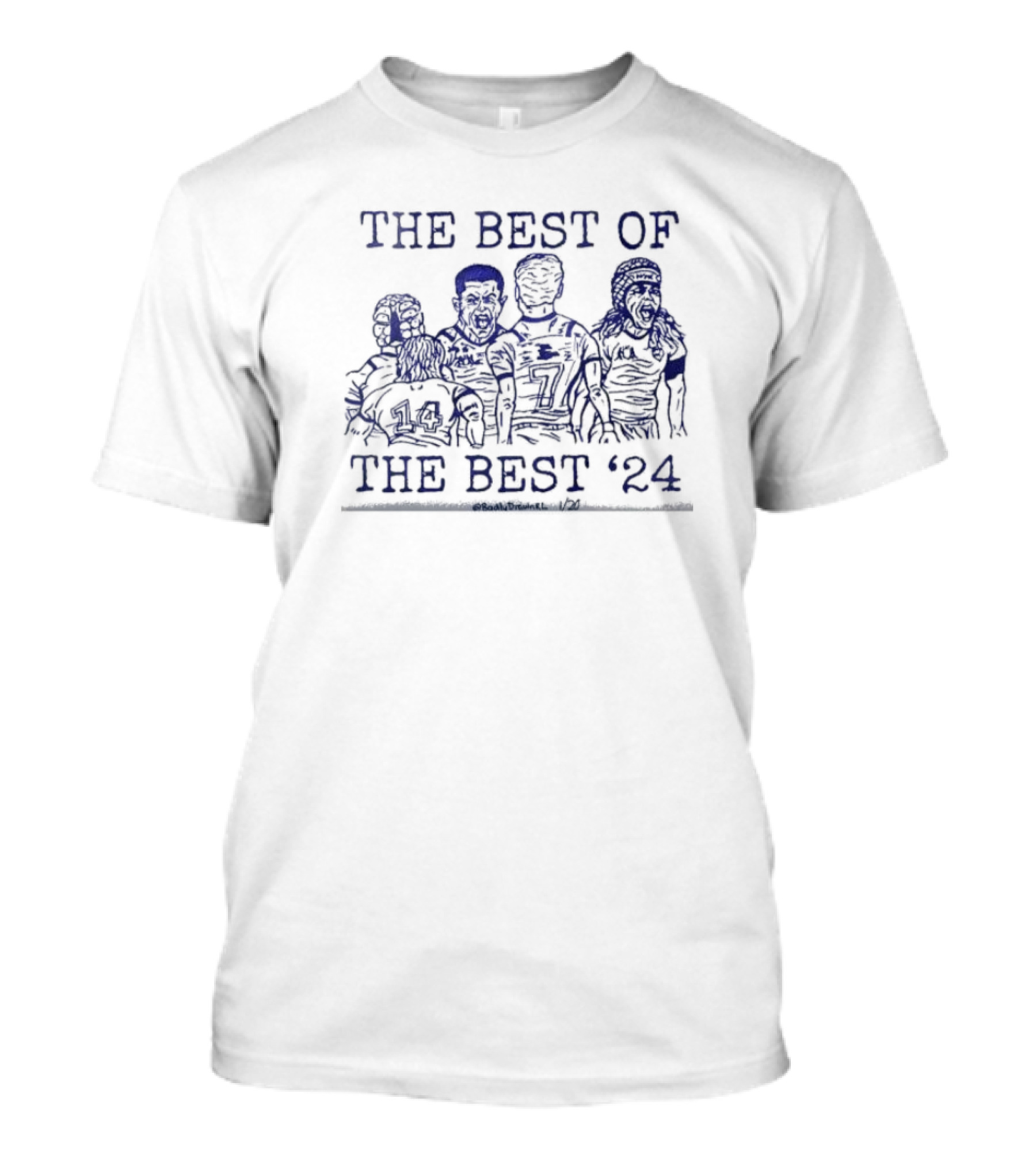The Best Of The Best '24 Badly Drawn Rugby Players 14 7 T-Shirt