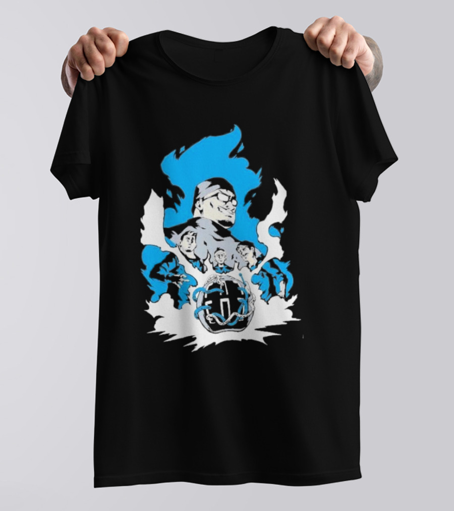 Mega64 Master Collection Featuring Iconic Characters And Explosive Blue T-Shirt