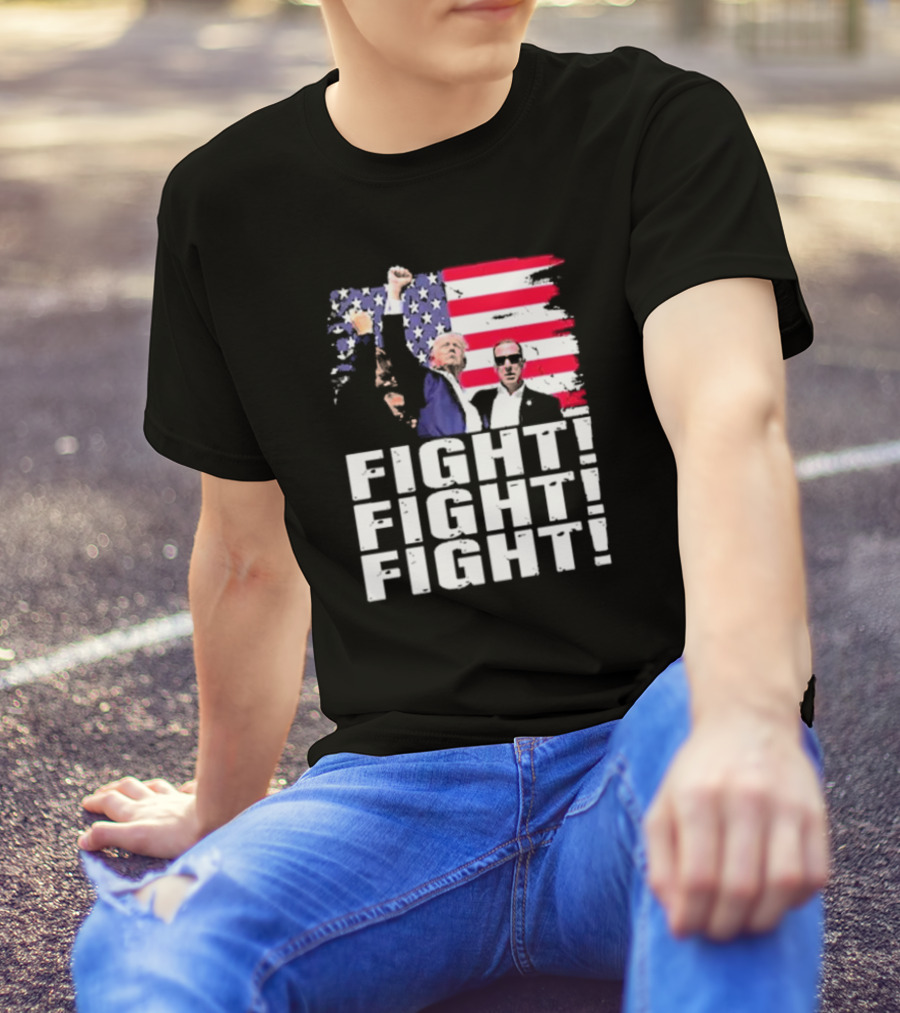 Fight Fight Fight Donald America Flag T-Shirt