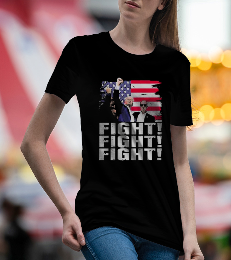 Fight Fight Fight Donald America Flag T-Shirt