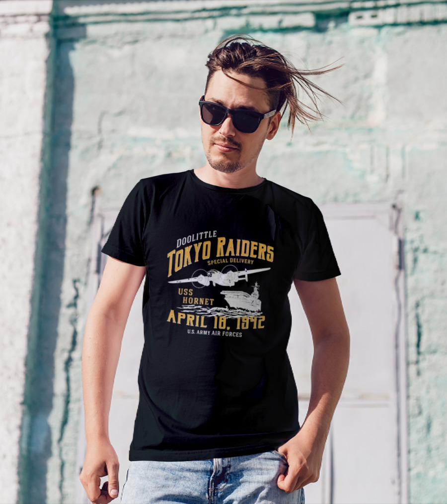 Doolittle Tokyo Raiders Special Delivery USS Hornet April 18 1942 U.S. Army Air Forces T-Shirt
