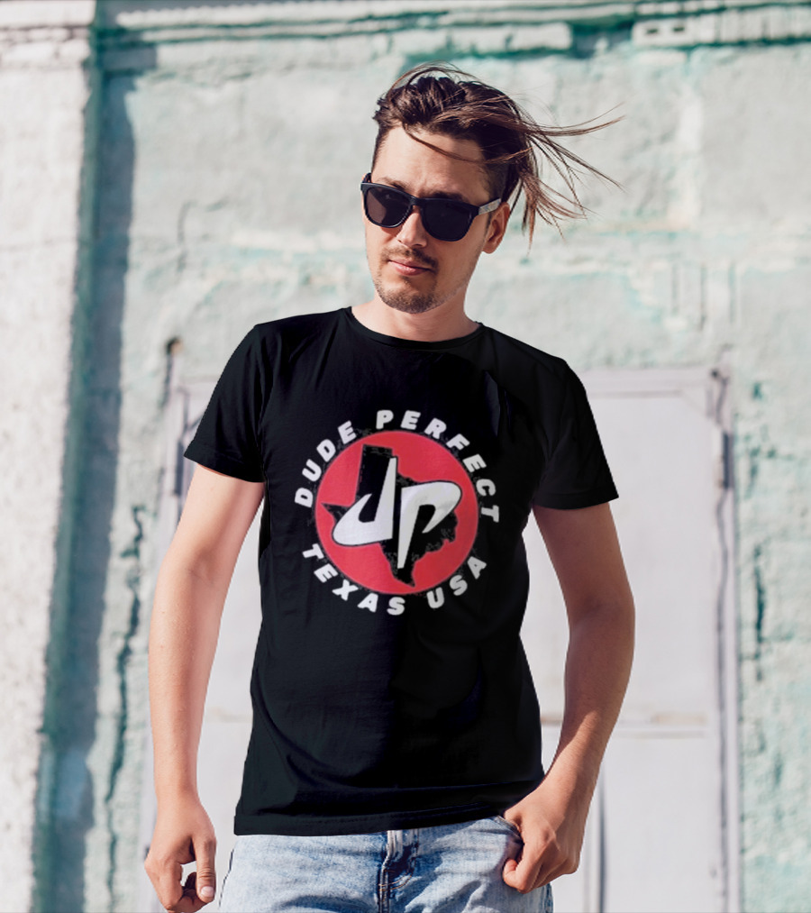 Dude Perfect DP Logo Texas USA Red Circle T-Shirt