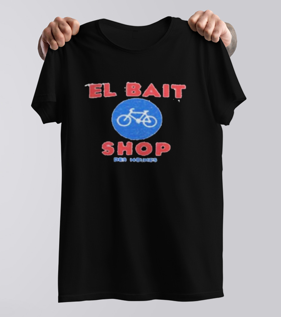 El Bait Bike Shop Des Moines With Blue Bicycle T-Shirt