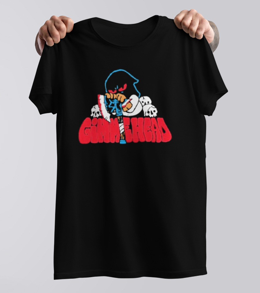 Gimme Head Fckyoubaker Cartoon Skeleton Skulls T-Shirt