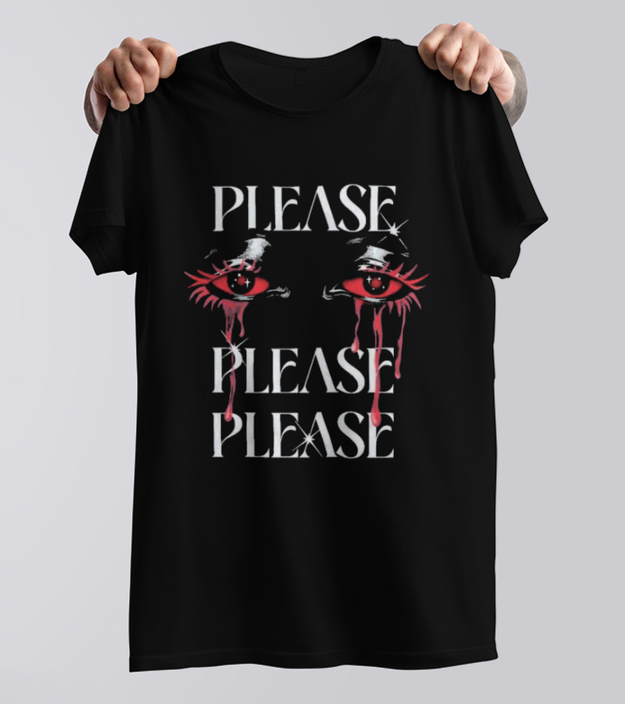 Galactixy Please Please Please Blood Eye Red Crying Eyes T-Shirt