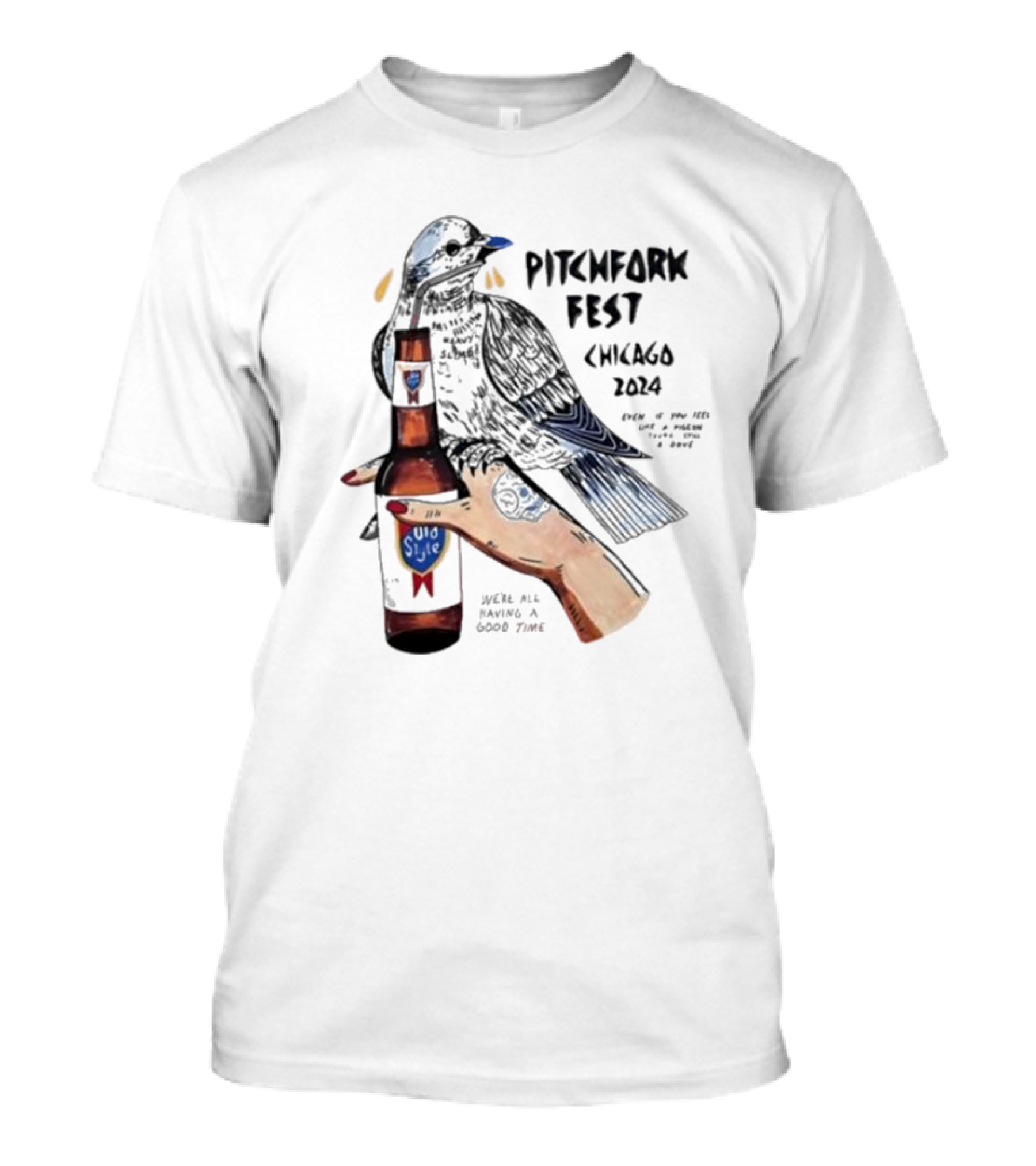 Heavyslime Pitchfork Fest Chicago 2024 Bird And Beer T-Shirt