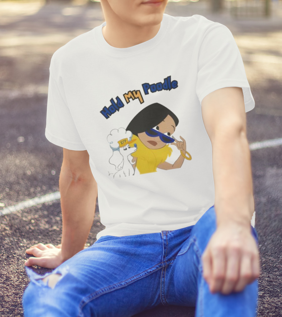 Hold My Poodle SGR Animated Character With Glasses T-Shirt