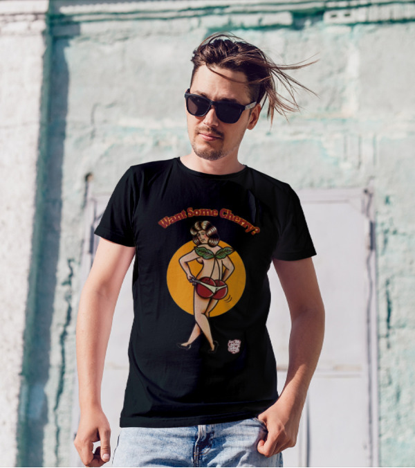 Want Some Cherry 2024 Retro Style Pin-Up T-Shirt