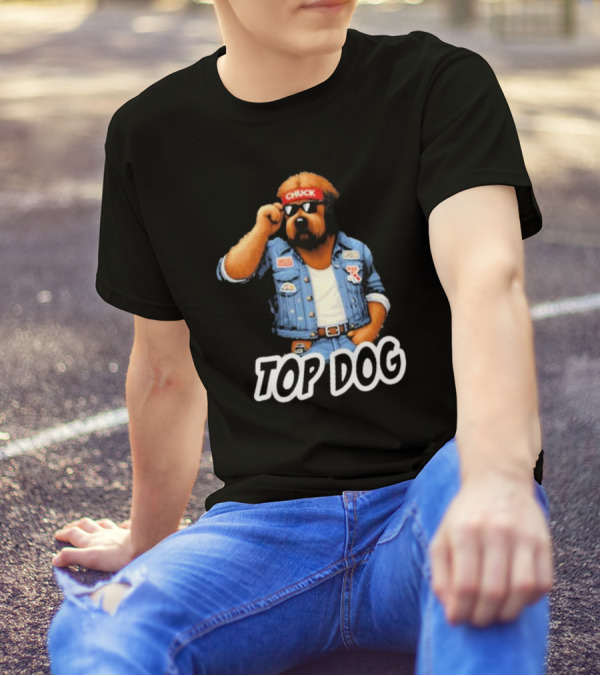 Chuckonbase Chuck Topdog Cool Denim Style Fashion Dog T-Shirt