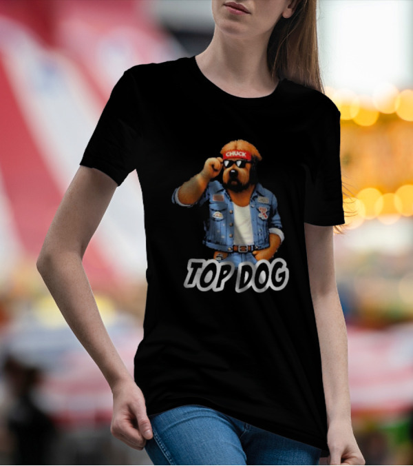 Chuckonbase Chuck Topdog Cool Denim Style Fashion Dog T-Shirt