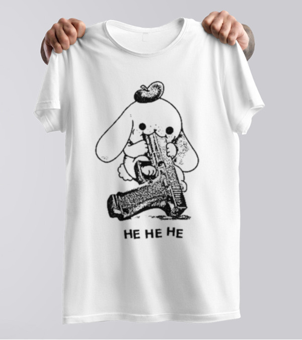 Cinnamoroll Sanrio He He He With Gun Bowler Hat T-Shirt