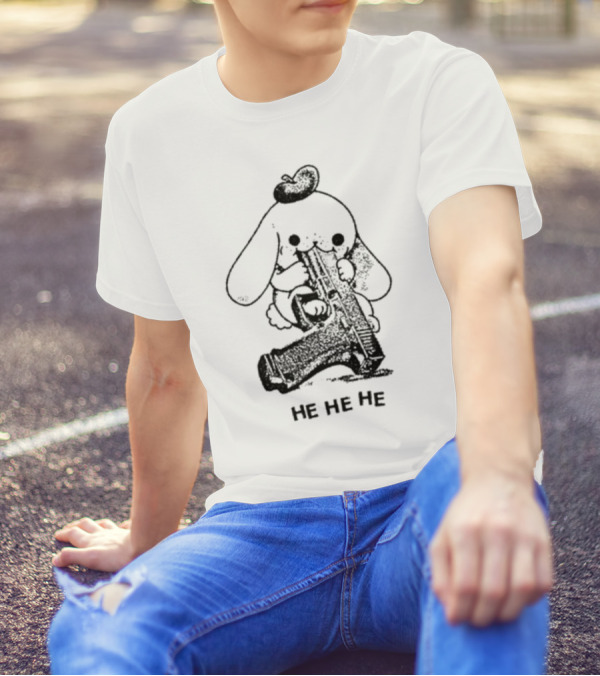 Cinnamoroll Sanrio He He He With Gun Bowler Hat T-Shirt