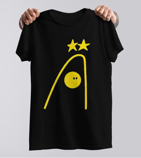 Dandies Badge Fitbatweets Yellow Stars Icon With Curve And Circle T-Shirt