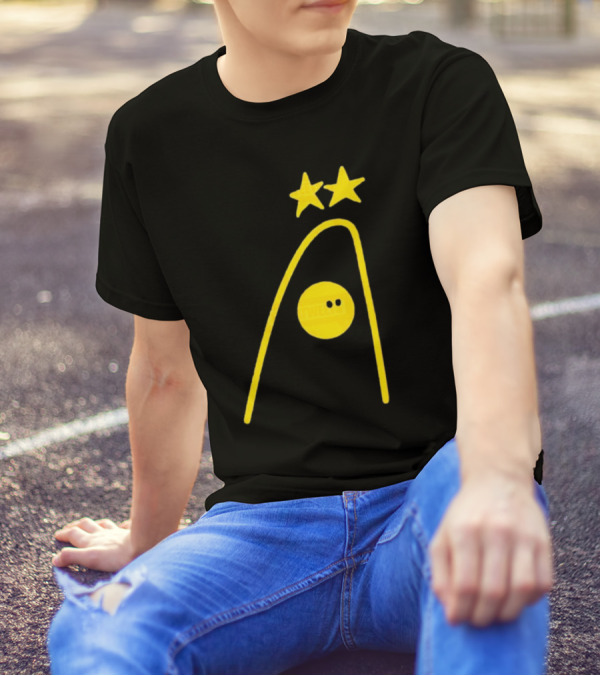 Dandies Badge Fitbatweets Yellow Stars Icon With Curve And Circle T-Shirt