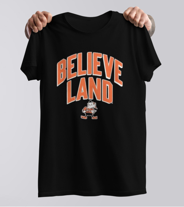 Believeland Cleveland Browns Brownie Football T-Shirt