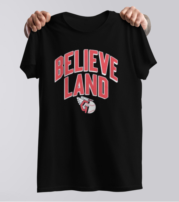 Believeland Cleveland Guardians Winged Baseball T-Shirt