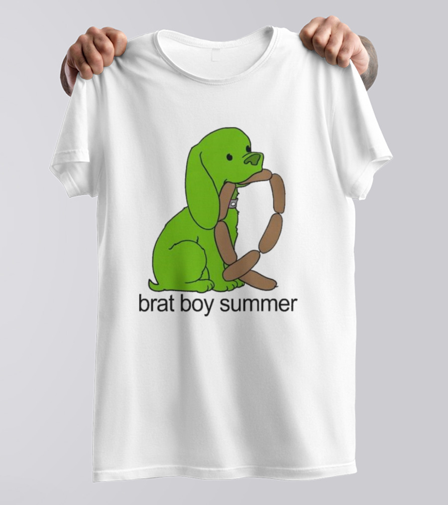 Brat Boy Summer Green Dog Sausage Chain T-Shirt