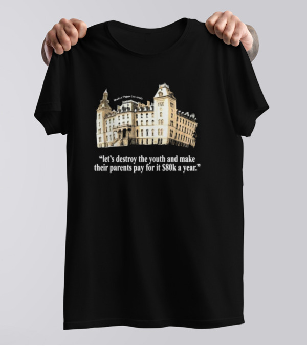 Bricks N Papers University Let’s Destroy The Youth And Make Their Parents Pay For It $80k A Year T-Shirt