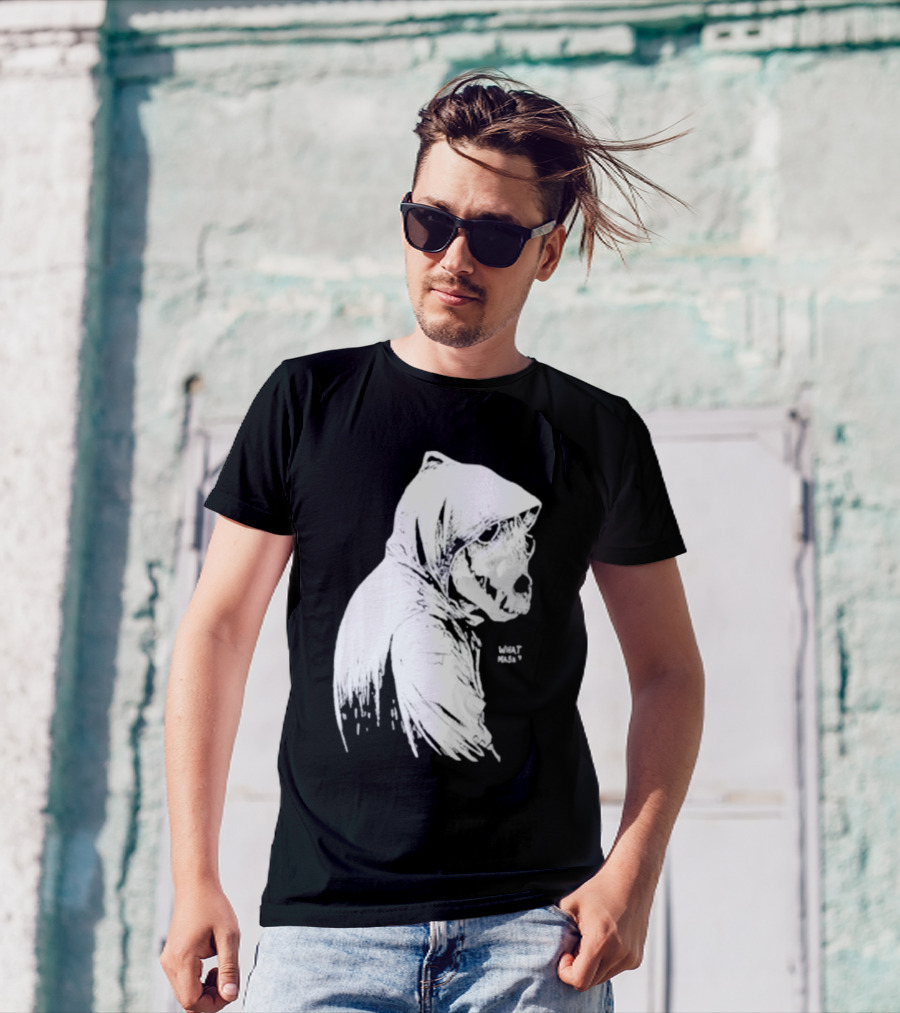 Massive Faceart What Mask Hooded Skull T-Shirt