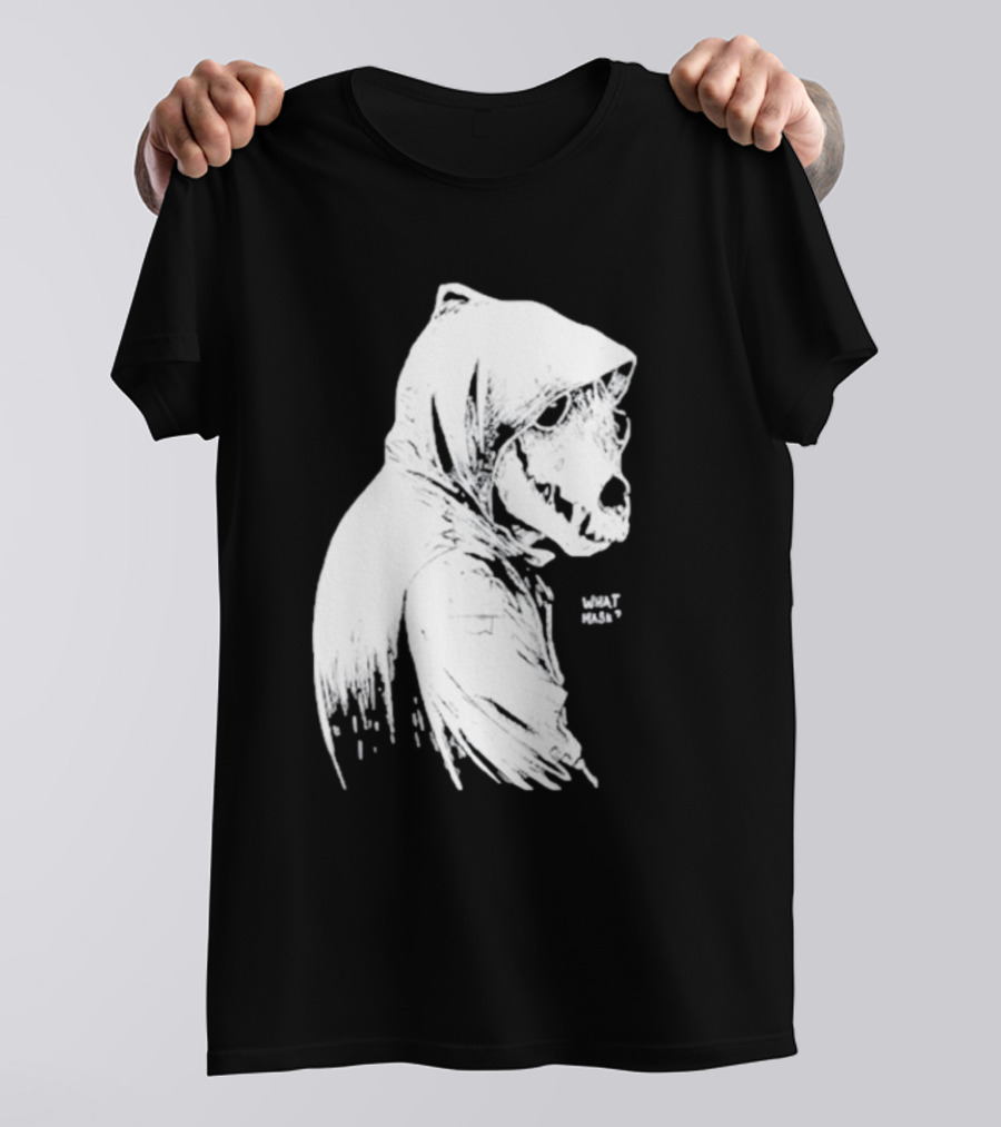 Massive Faceart What Mask Hooded Skull T-Shirt