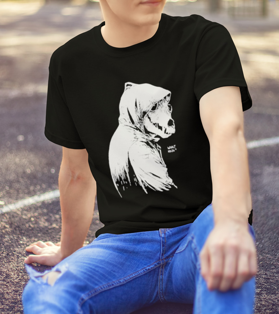 Massive Faceart What Mask Hooded Skull T-Shirt