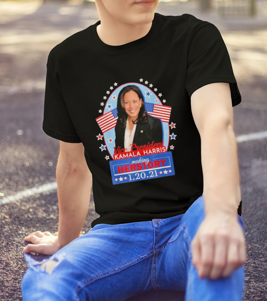 Vice President Kamala Harris Making Herstory 1.20.21 U.S. Flags Stars T-Shirt