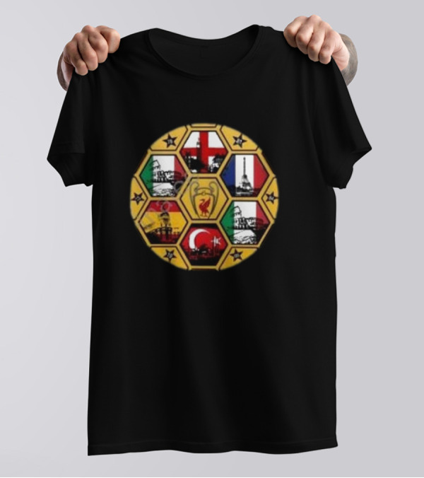 Scouse Republic We’ve Conquered All Of Europe Football Icons And National Flags T-Shirt