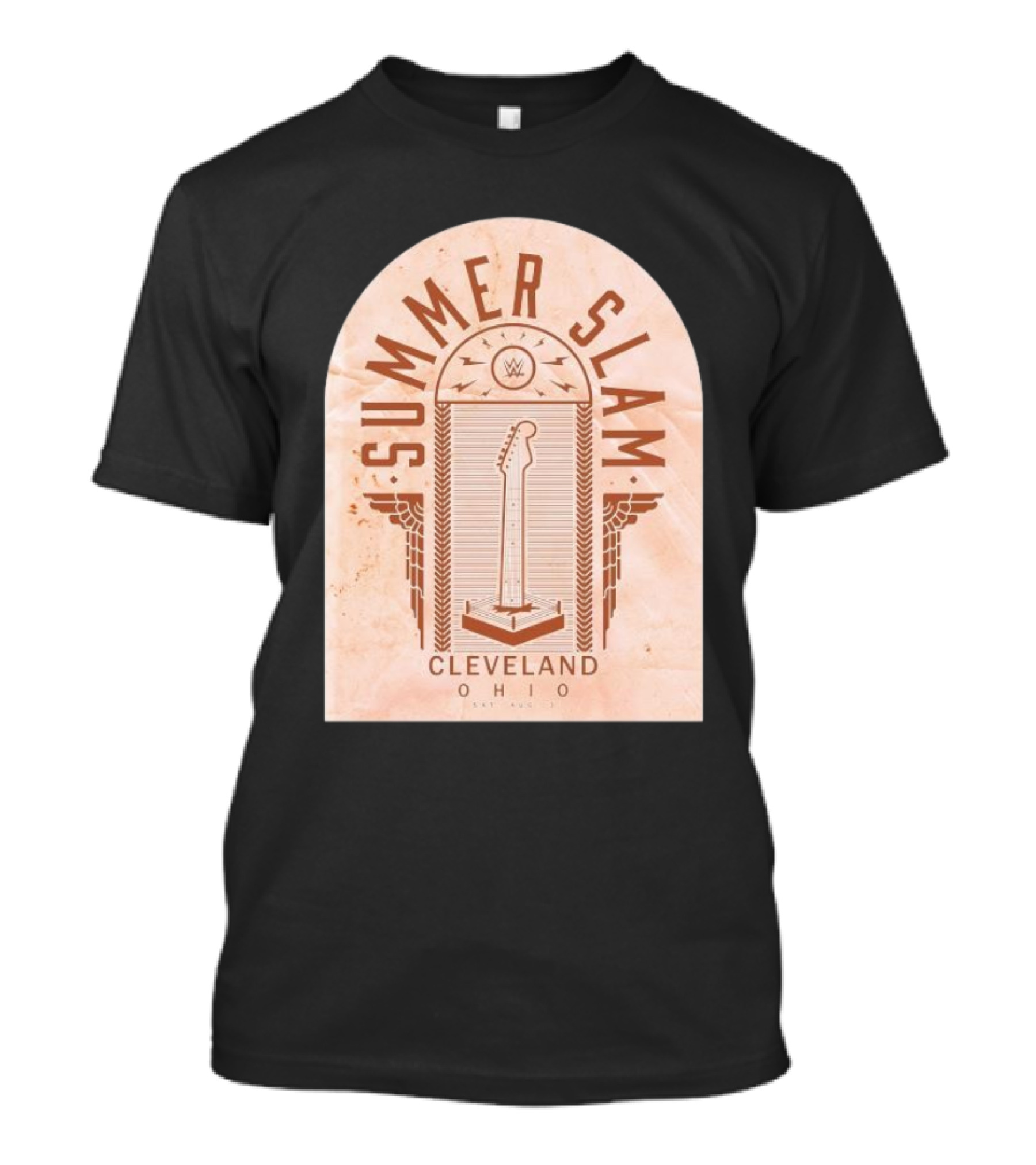 Summer Slam Cleveland Ohio Sat Aug 3 WWE Electric Guitar Wrestling T-Shirt