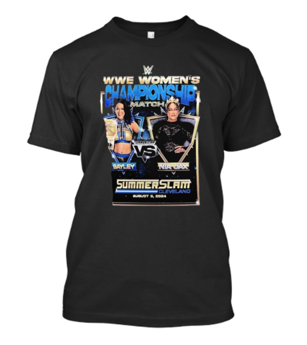 WWE Women's Championship Match Bayley Vs Nia Jax Summerslam Cleveland August 3 T-Shirt