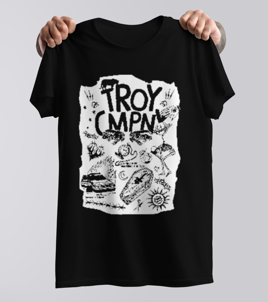 Troy CMPN Mineral Blue Death Can Come Anytime Ds 2447 Coffin Sun Stars Moon T-Shirt