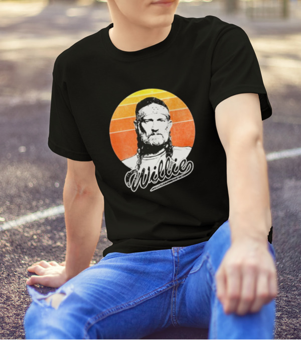 Willie Nelson Vintage Sunset Circle T-Shirt