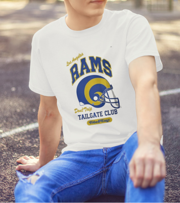 Los Angeles Rams Don't Trip Tailgate Club Free And Easy Helmet T-Shirt