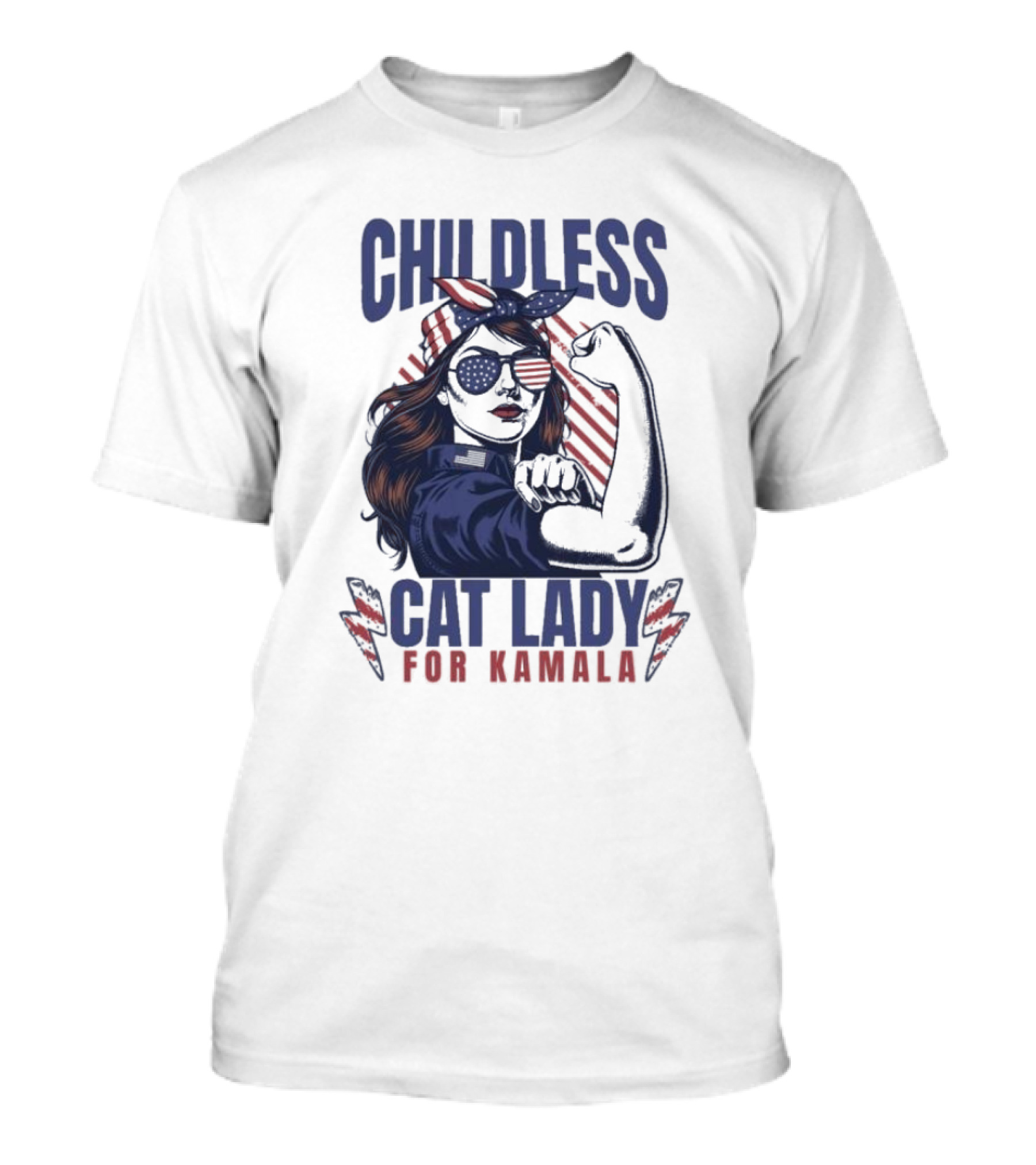 Childless Cat Lady For Kamala President 2024 Women’s Power Women For Kamala Madam President T-Shirt