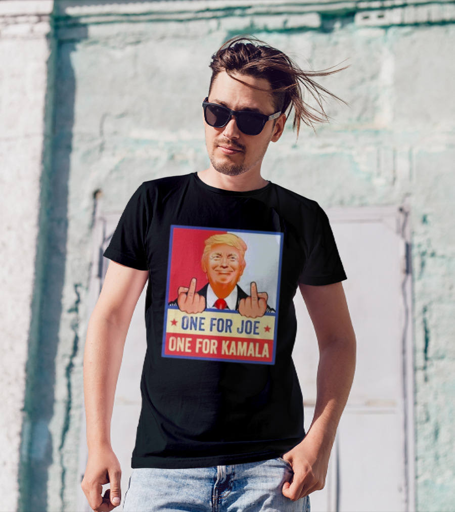 Kamala Harris Convicted Felon Trump Middle Finger One For Joe One For Kamala T-Shirt