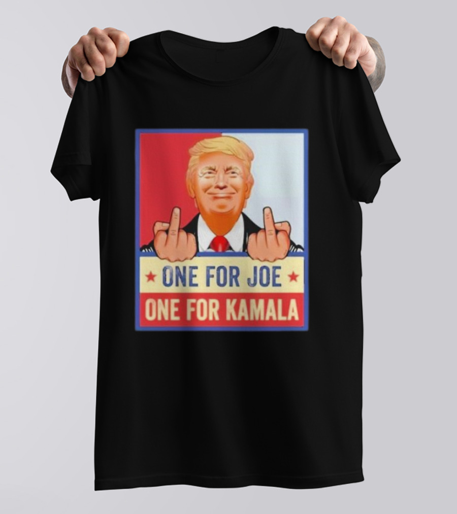 Kamala Harris Convicted Felon Trump Middle Finger One For Joe One For Kamala T-Shirt