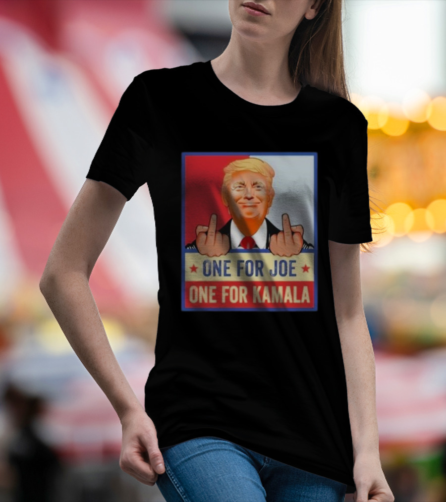 Kamala Harris Convicted Felon Trump Middle Finger One For Joe One For Kamala T-Shirt