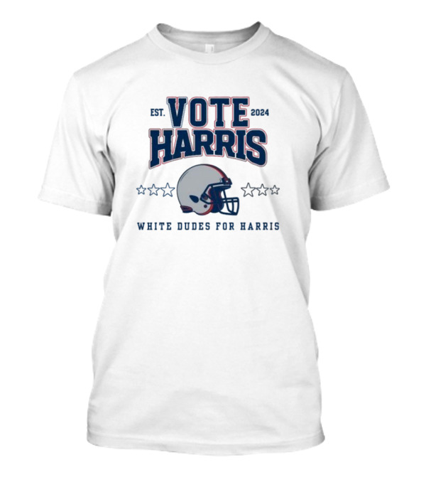 Vote Harris Football Helmet Est 2024 White Dudes For Harris T-Shirt