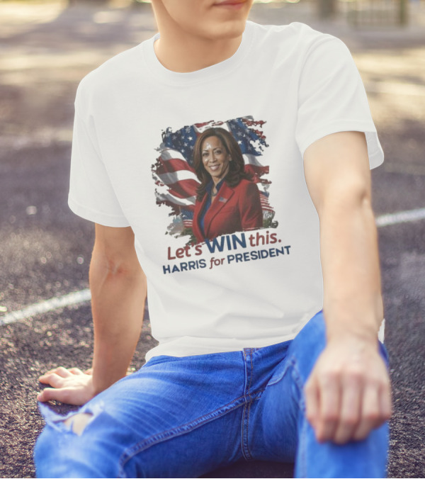 Let's Win This Harris For President America Flag T-Shirt