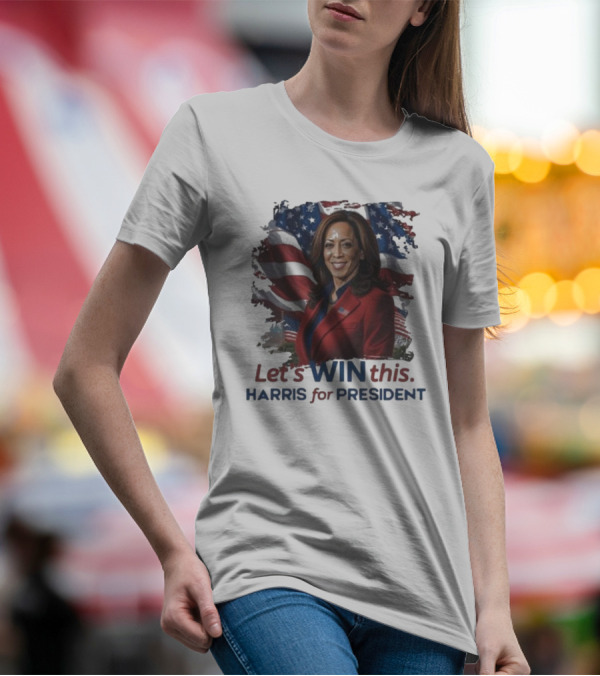 Let's Win This Harris For President America Flag T-Shirt