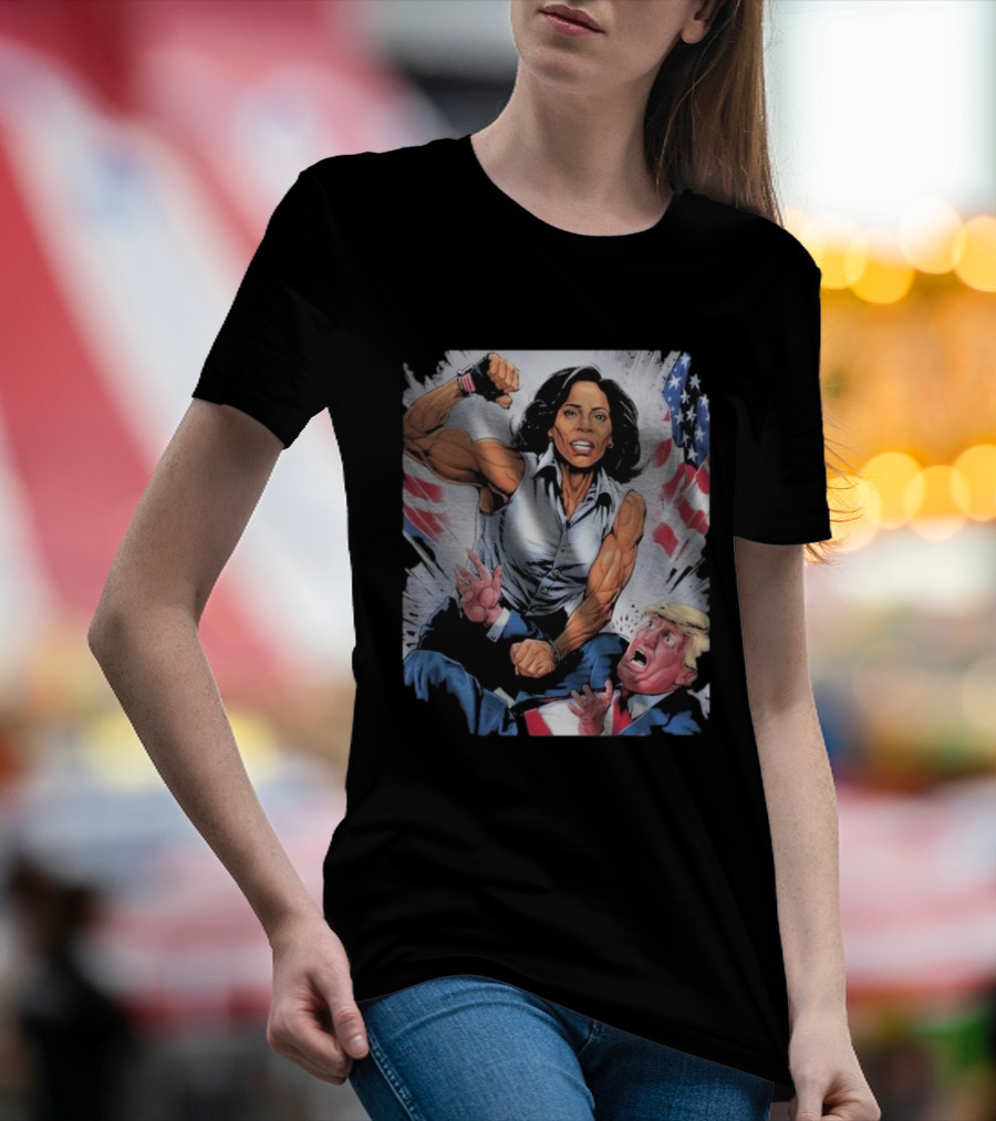 Kamala Harris Muscle Beat Trump America 2024 Republican Vs Democratic T-Shirt