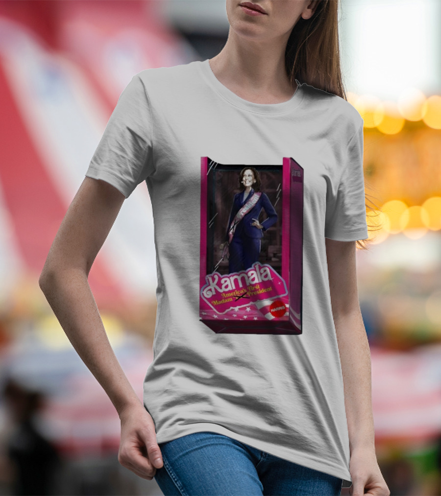 Kamala Harris America's First Madam President Vice President 2024 Parody In Box T-Shirt
