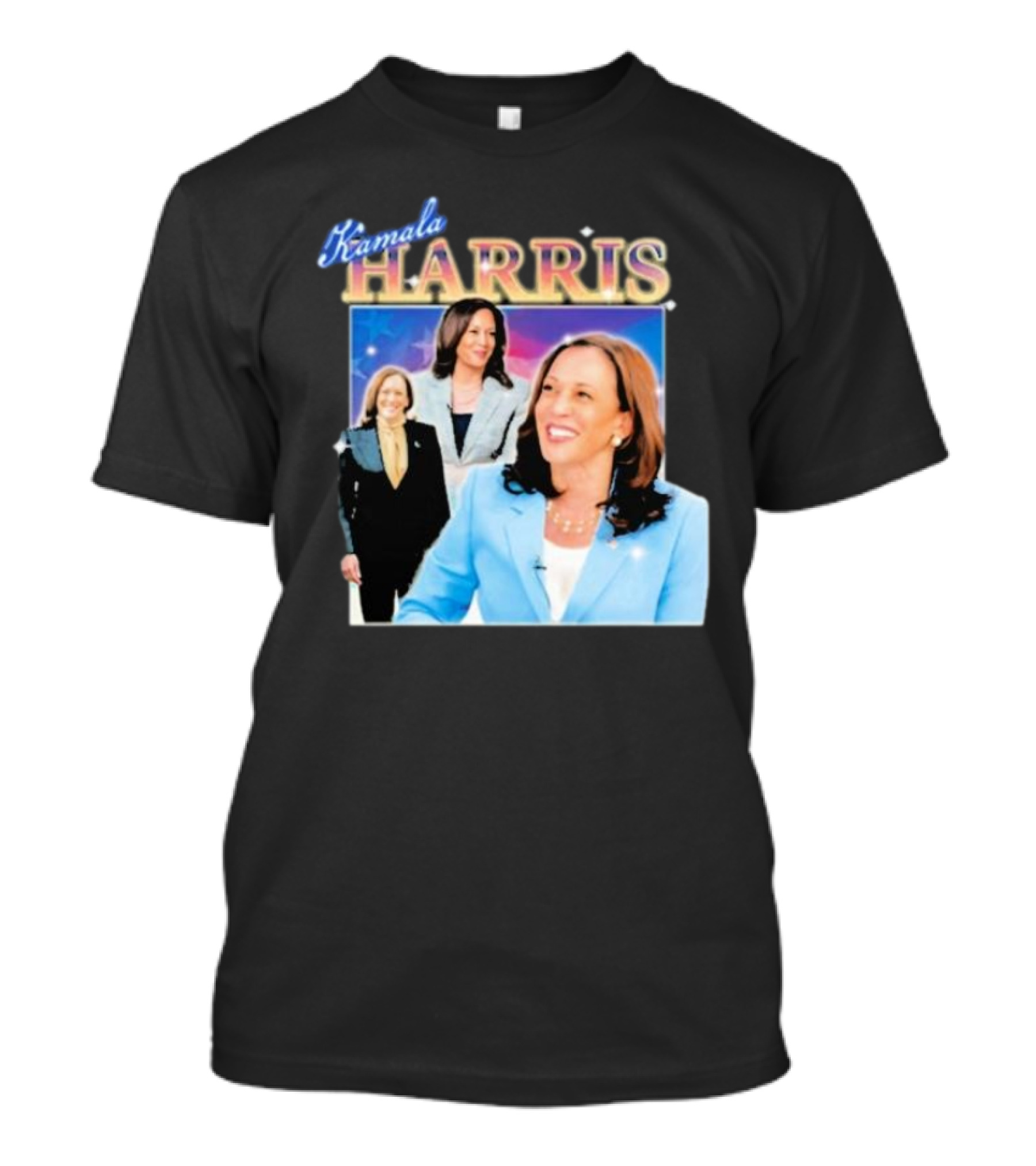 Kamala Harris Starry Background Trio T-Shirt
