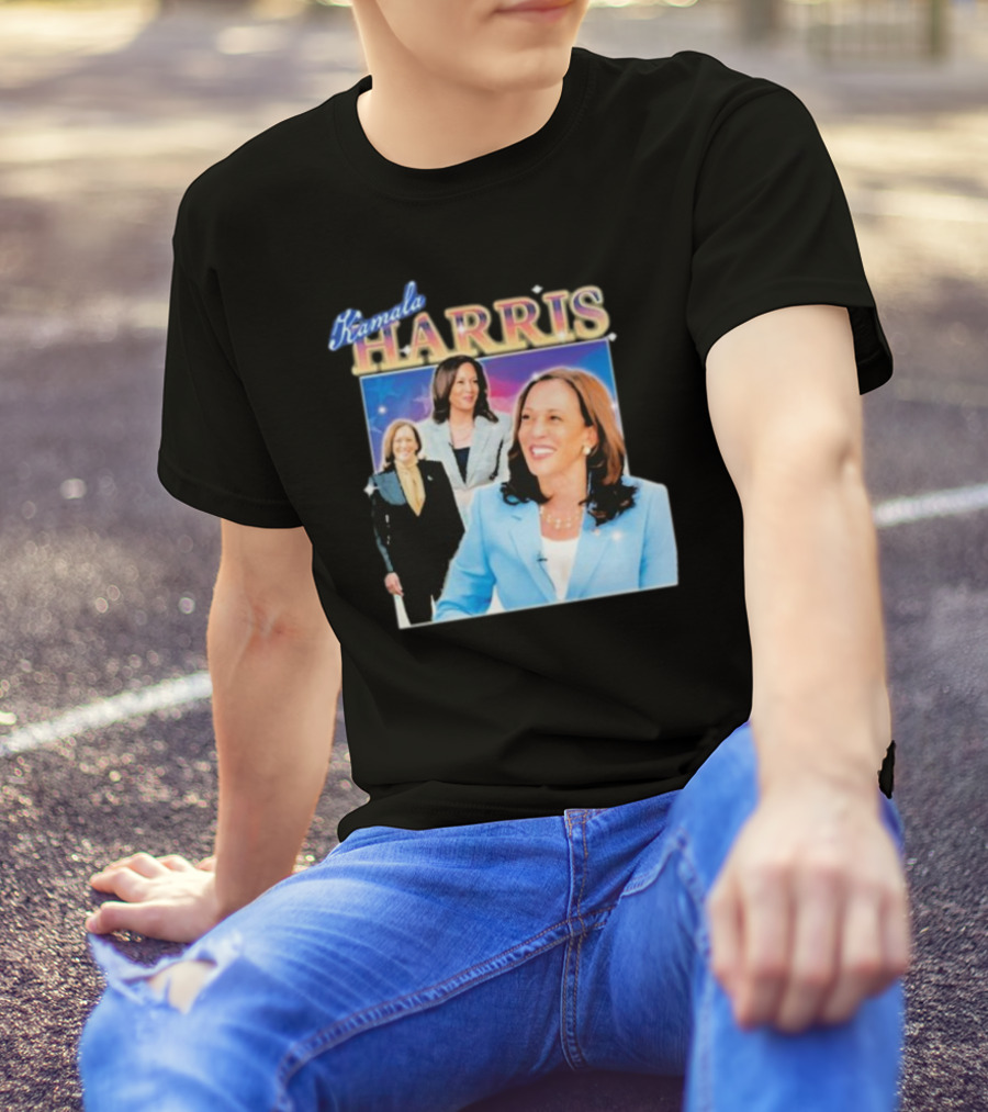 Kamala Harris Starry Background Trio T-Shirt