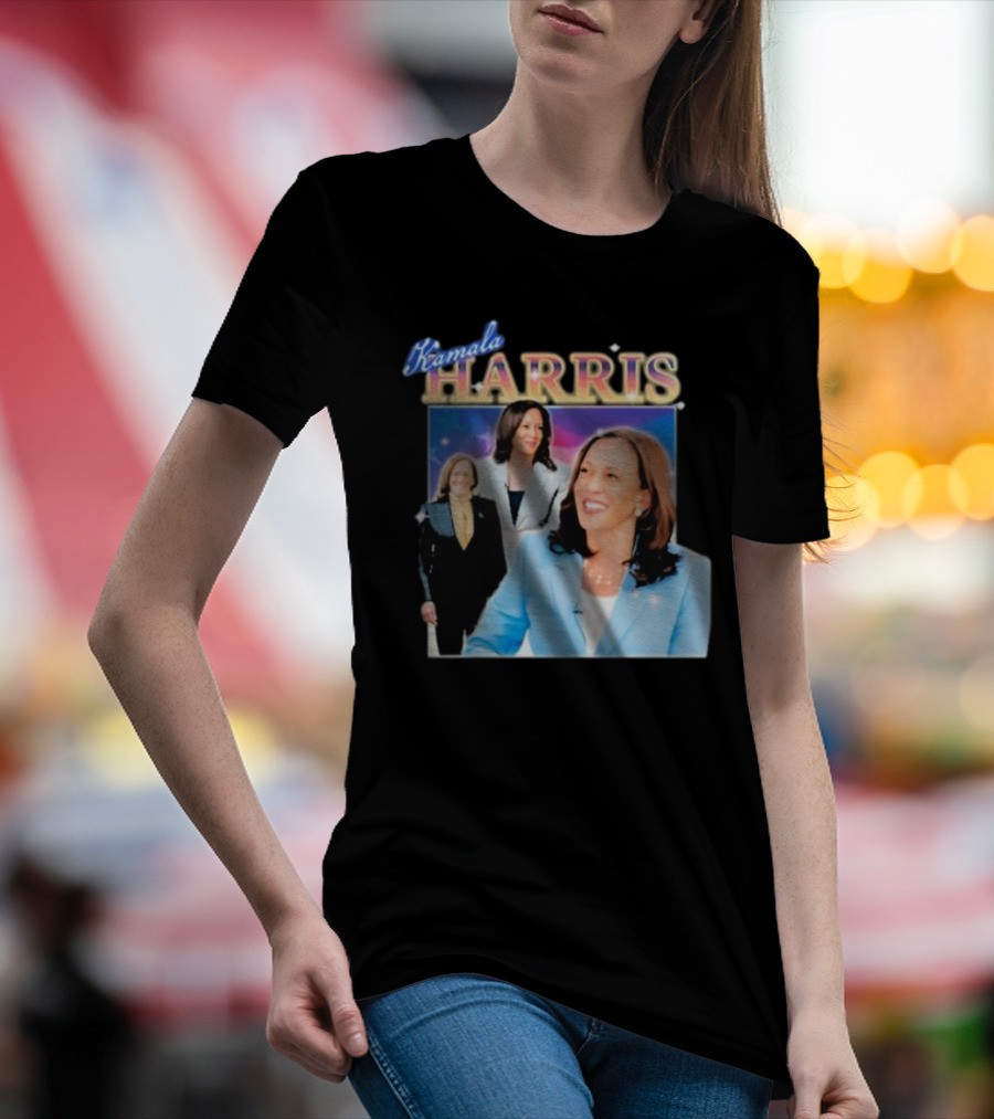Kamala Harris Starry Background Trio T-Shirt