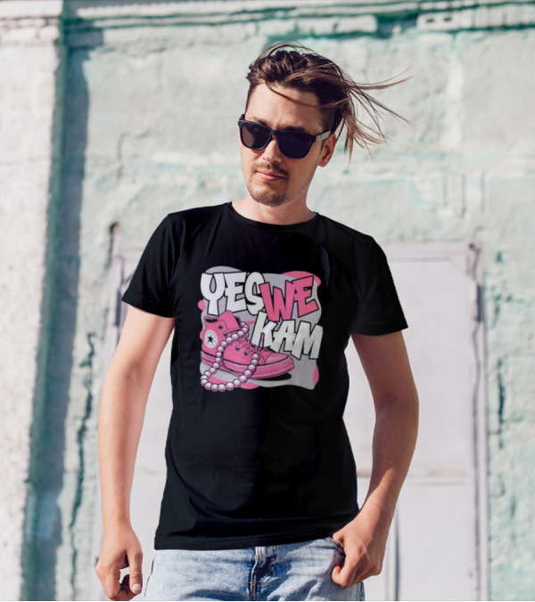 Yes We Kam Pink Boot Pearl Converse Sneaker T-Shirt