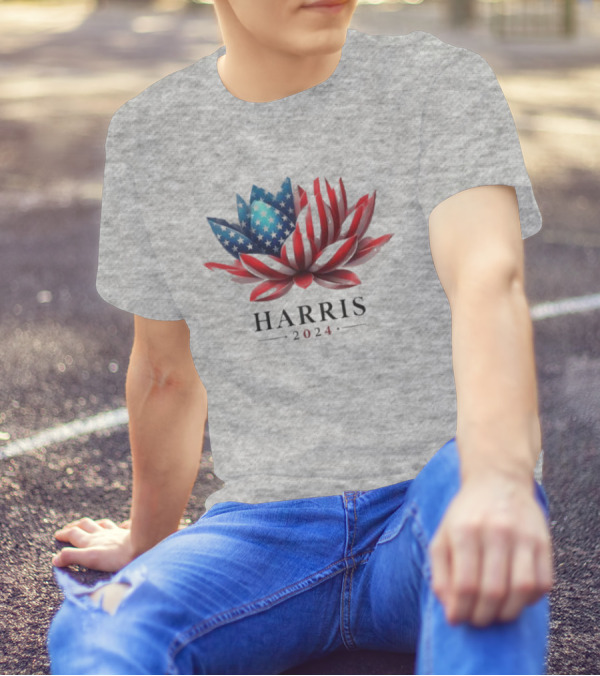 Harris 2024 American Flag Lotus T-Shirt