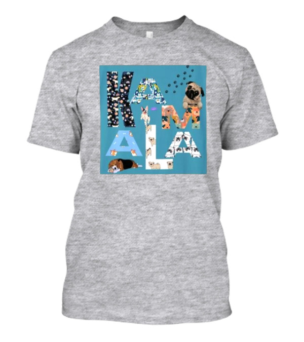 Kamala Chaotic Dog Moms Childless Dog Ladies Pug Patterns Paw Prints T-Shirt