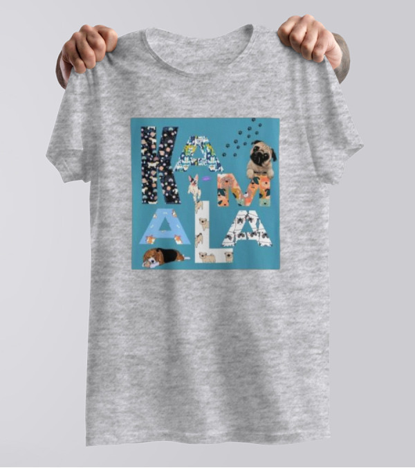 Kamala Chaotic Dog Moms Childless Dog Ladies Pug Patterns Paw Prints T-Shirt
