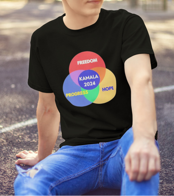 Kamala 2024 Venn Diagram Freedom Progress Hope T-Shirt